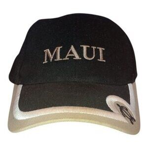 Maui Strap back Hat Cap 2 tone Turtle Logo Embroidered